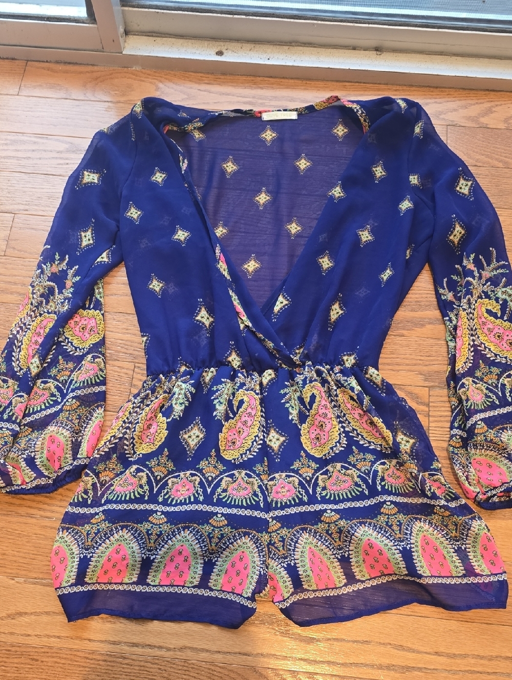 Women’s Navy Paisley Romper